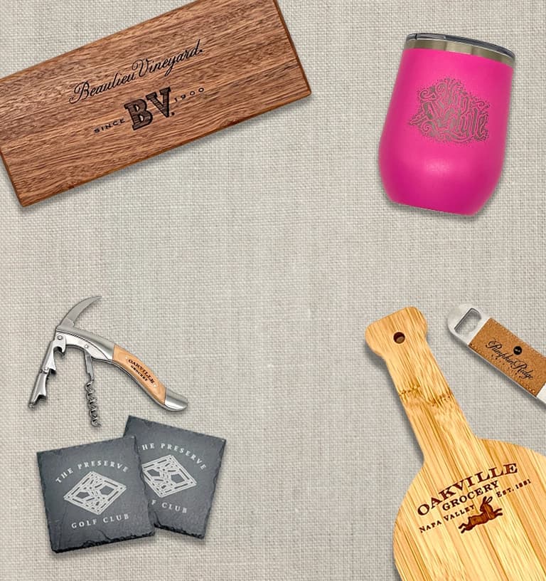 a background image featuring an array of wine and bar-related products offered by Vinstyle